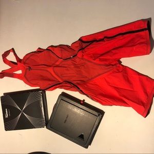 SPEEDO LZR X FASTSKIN SIZE 26 OPEN BACK LAVA/BLACK